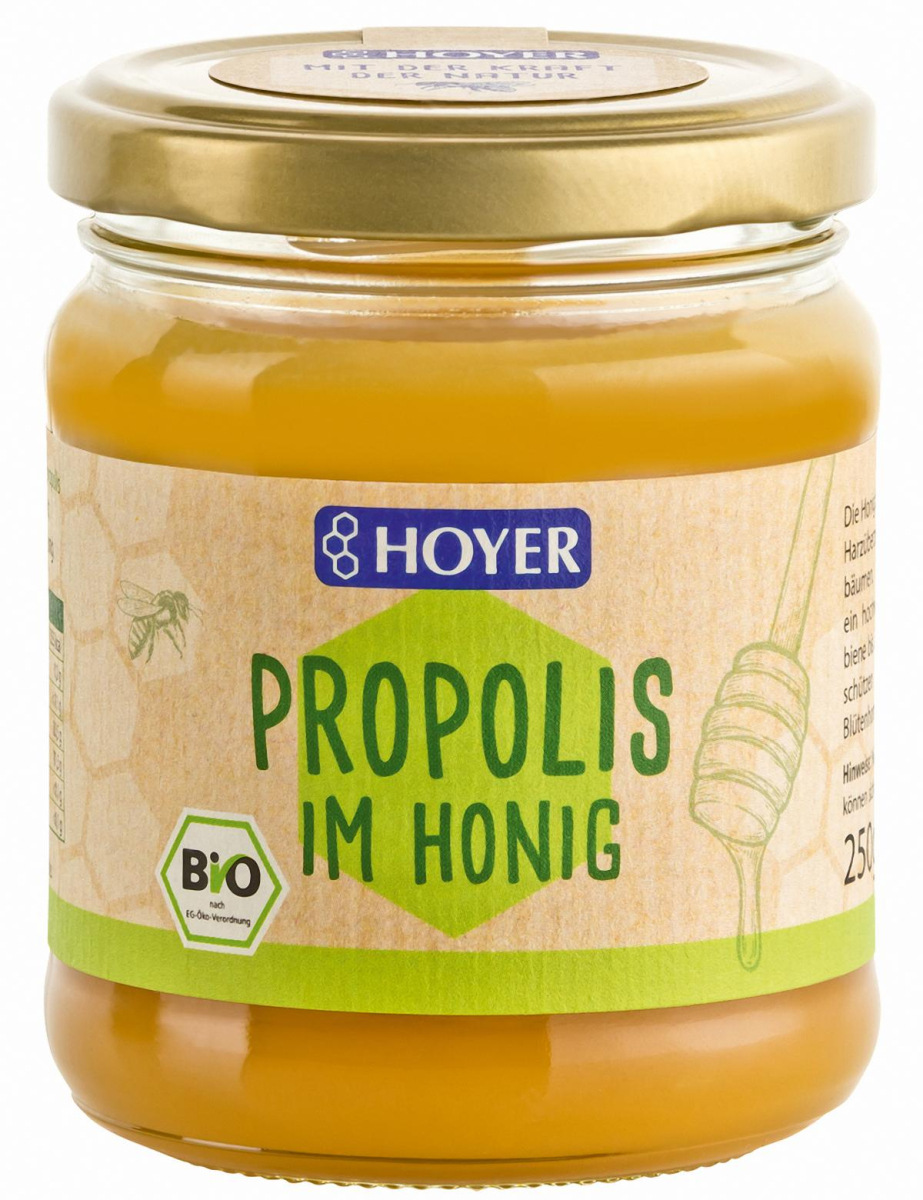 Hoyer Propolis im Honig, 250 gr Glas