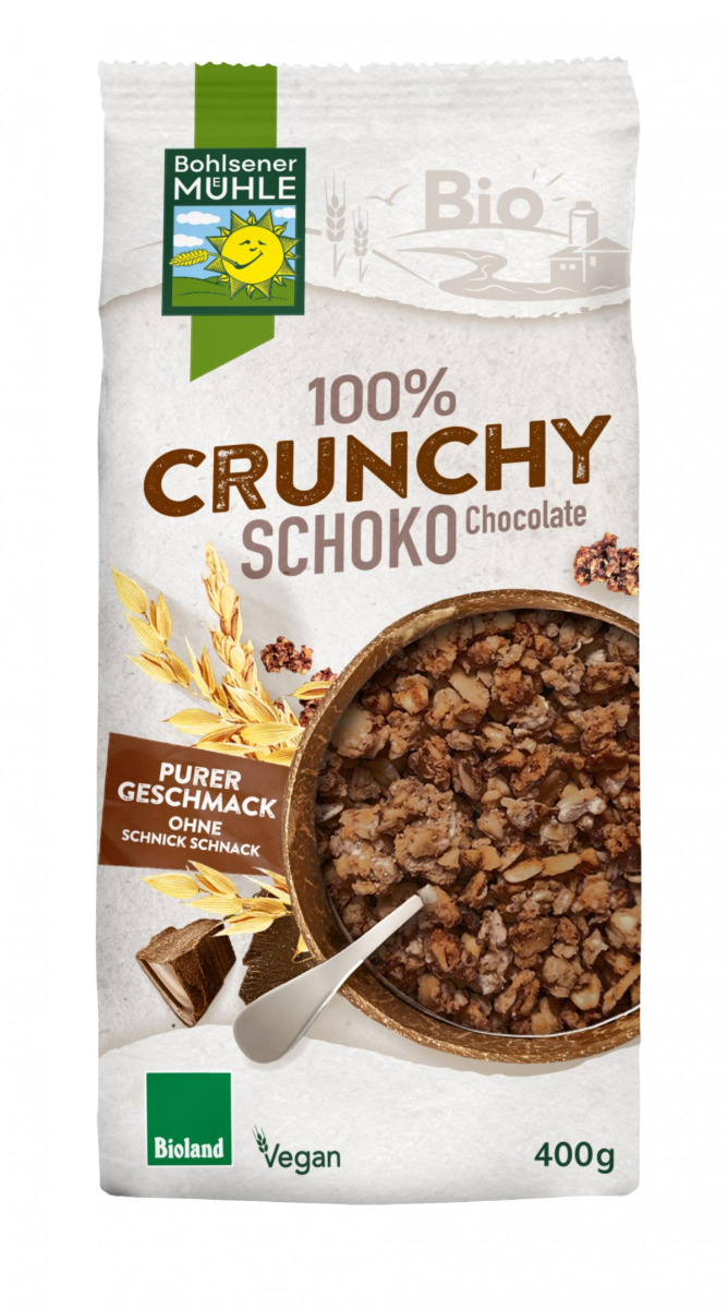 Bohlsener 100 % Schoko Crunchy, 400 gr Packung