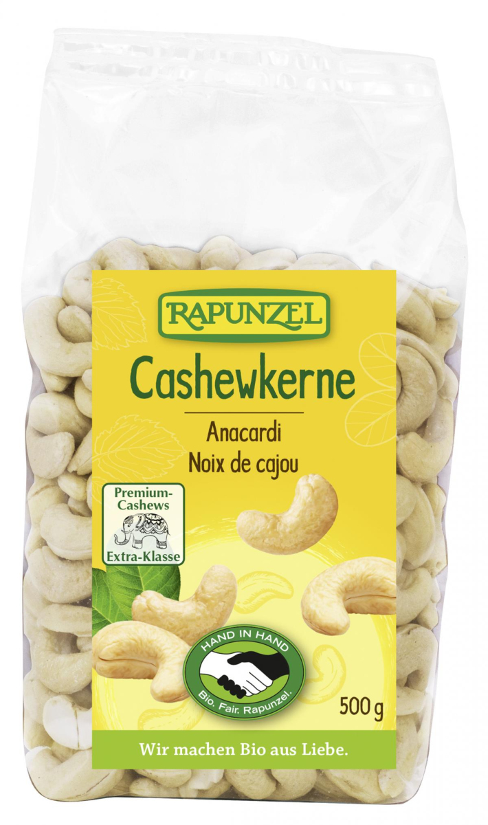Rapunzel Cashewkerne ganz HIH, 500 gr Packung