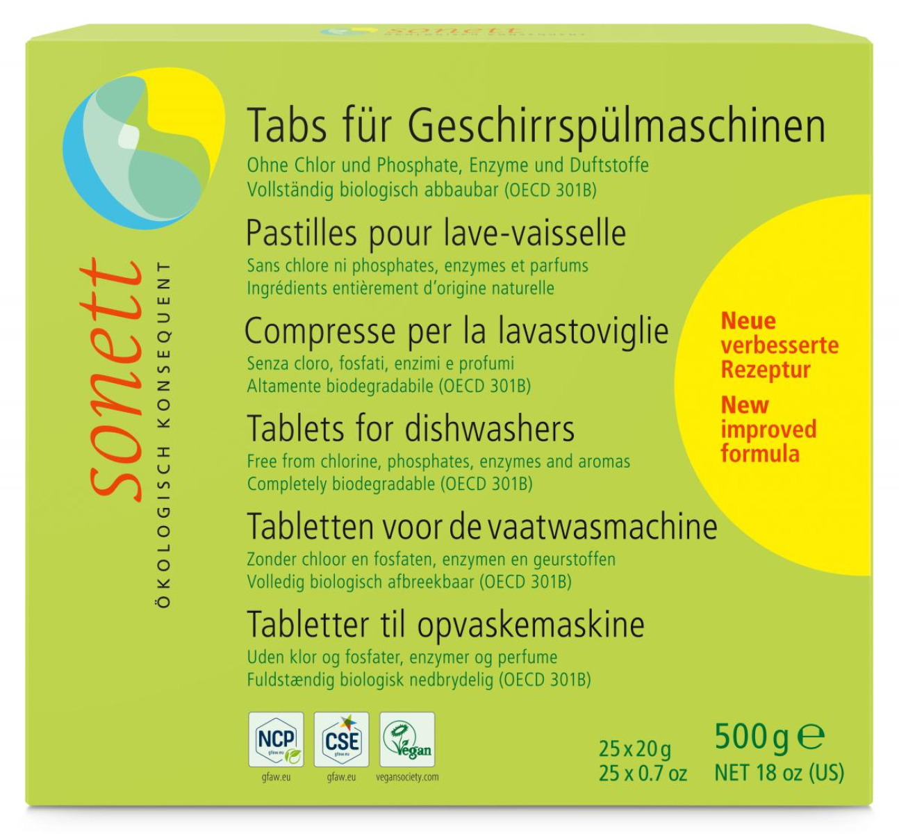 Sonett Spülmaschinen-Tabs, 0,5 kg Packung