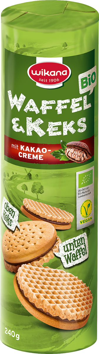 Wikana Waffel & Keks mit Kakaocreme, 240 g Packung