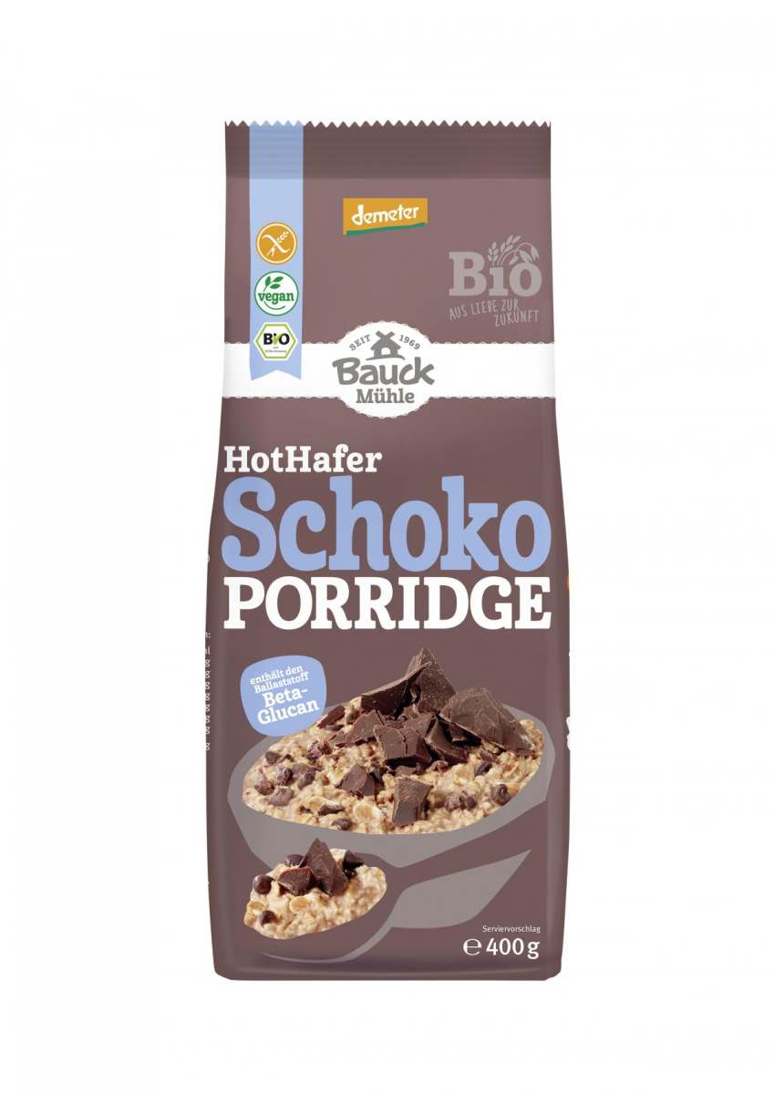 Bauck Hof Hot Hafer Schoko, 400 gr Packung -gluten