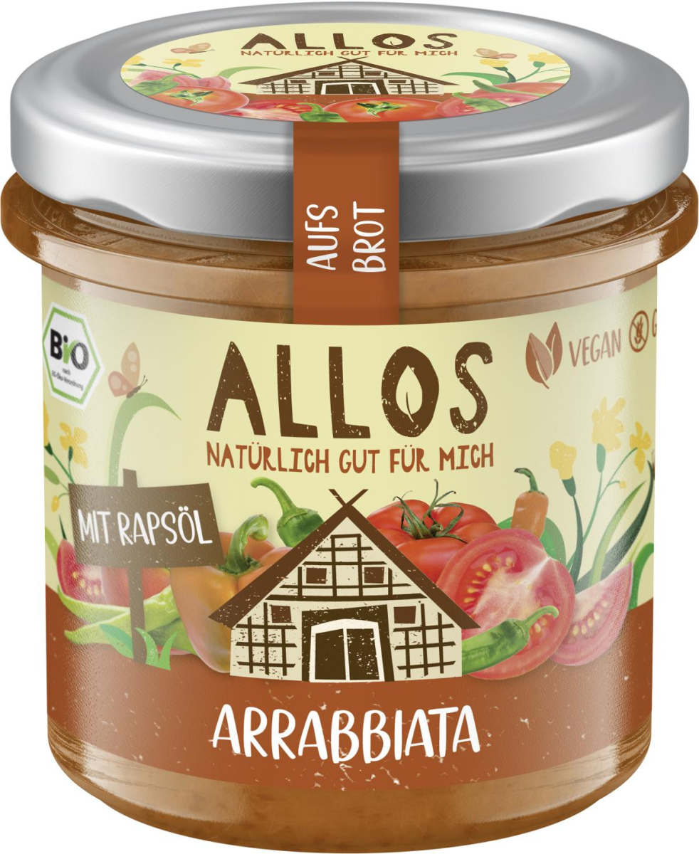 Allos Aufs Brot Arrabiata, 140 gr Glas