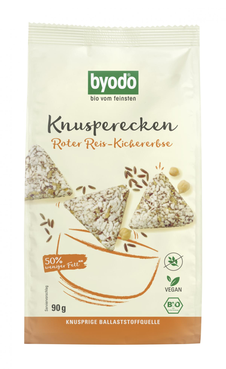 byodo Knusperecken Roter Reis-Kichererbse, 90 gr P