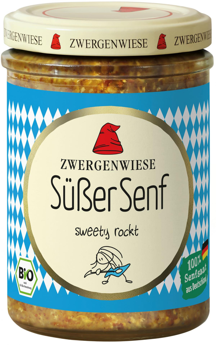 Zwergenwiese Süßer Senf, bayerisch, 160 ml Glas