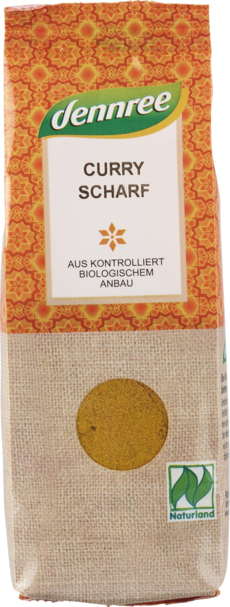 dennree Curry, scharf, 55 gr Packung -Naturland-