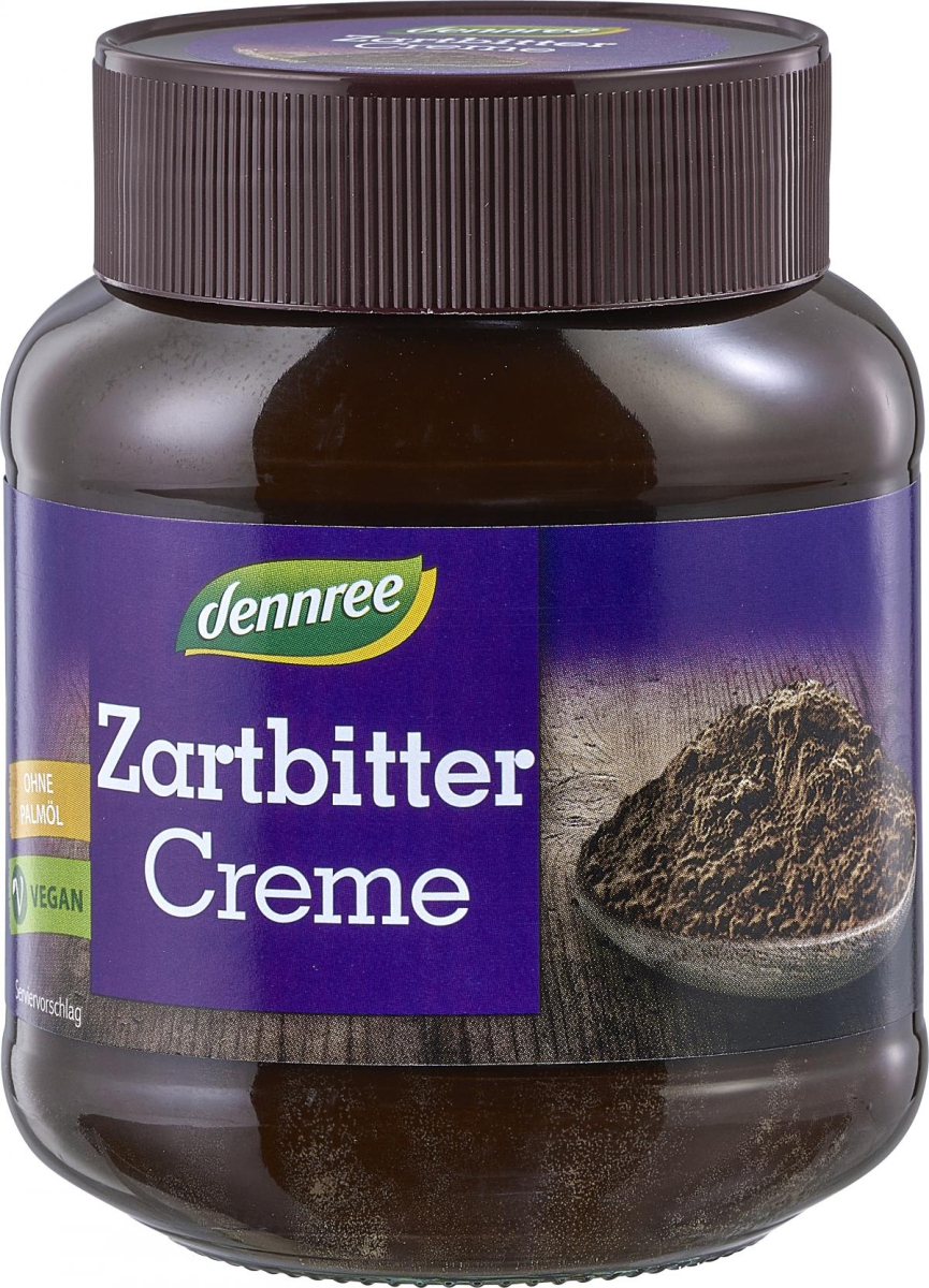 dennree Zartbitter Creme, 400 gr Glas -30% Kakaoan