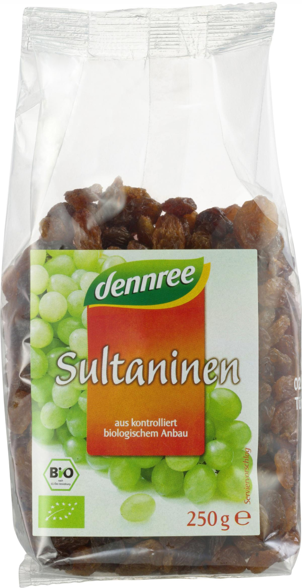 dennree Sultaninen, geölt, Türkei, 250 gr Packung