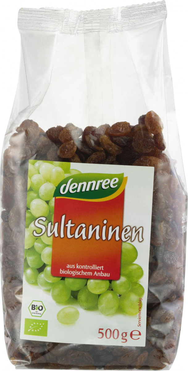 dennree Sultaninen, geölt, Türkei, 500 gr Packung