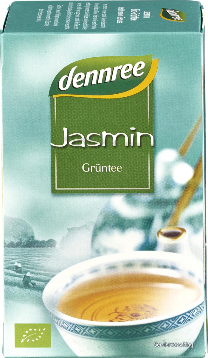 dennree Jasmin Grüntee, 1,5 gr, 20 Btl Packung