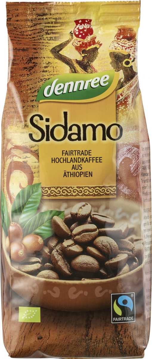 dennree Sidamo-Röstkaffee, Transfair, gemahlen,  2