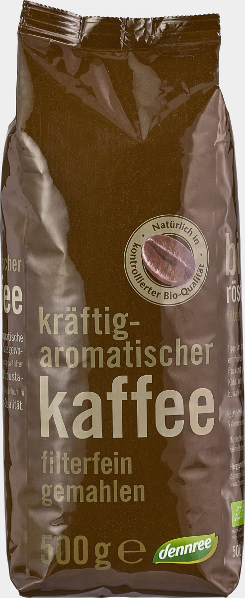 dennree Röstkaffee, gemahlen, 500 gr Packung