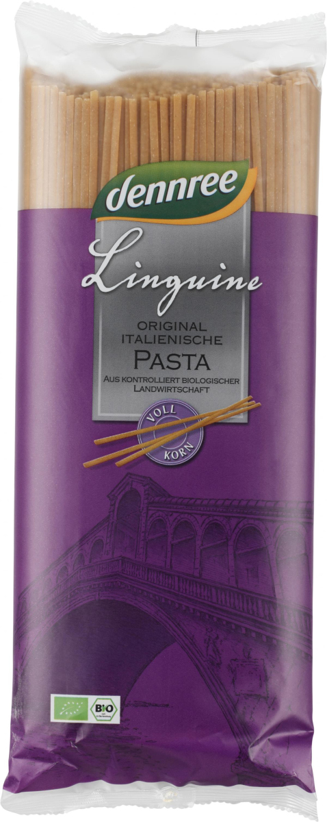 dennree Hartweizen-Linguine, 1 kg Packung -Vollkor