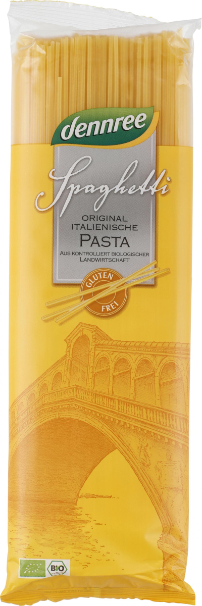 dennree Mais-Reis-Spaghetti, 500 gr Packung -glute