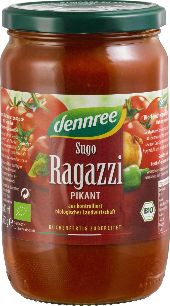 dennree Sugo Ragazzi, herzhaft-pikant, 660 gr Glas
