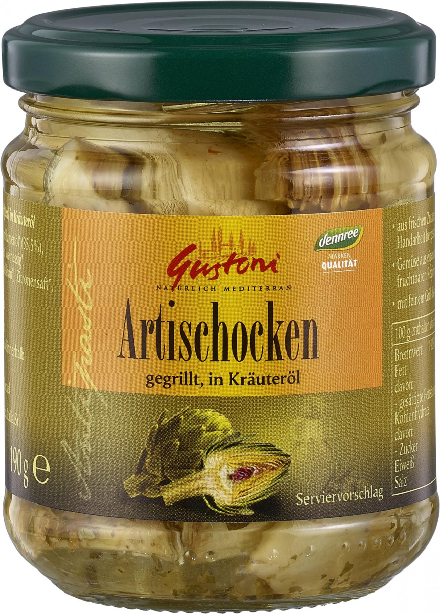 Gustoni Artischockenhälften gegrillt, in Kräuteröl