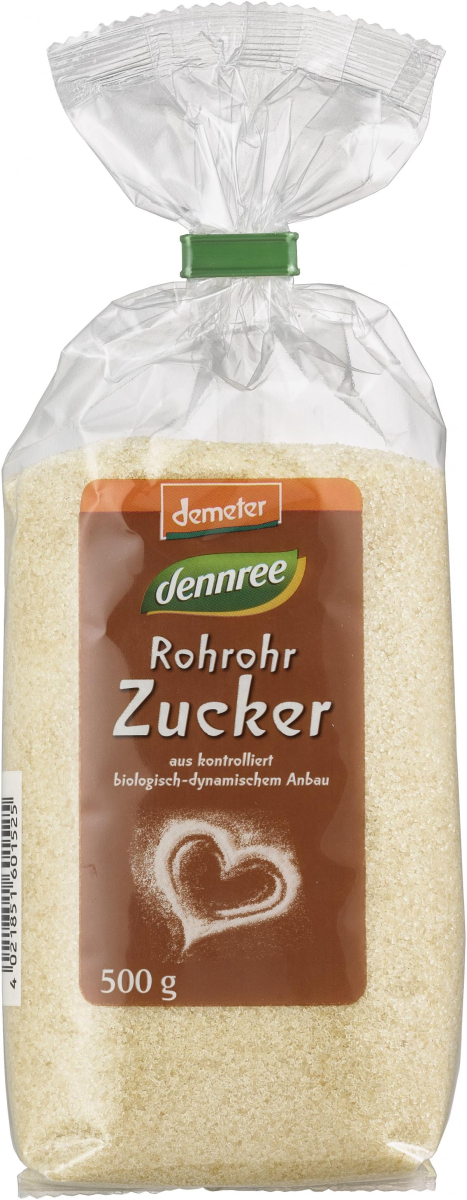 dennree Rohrohrzucker demeter, 500 gr Packung
