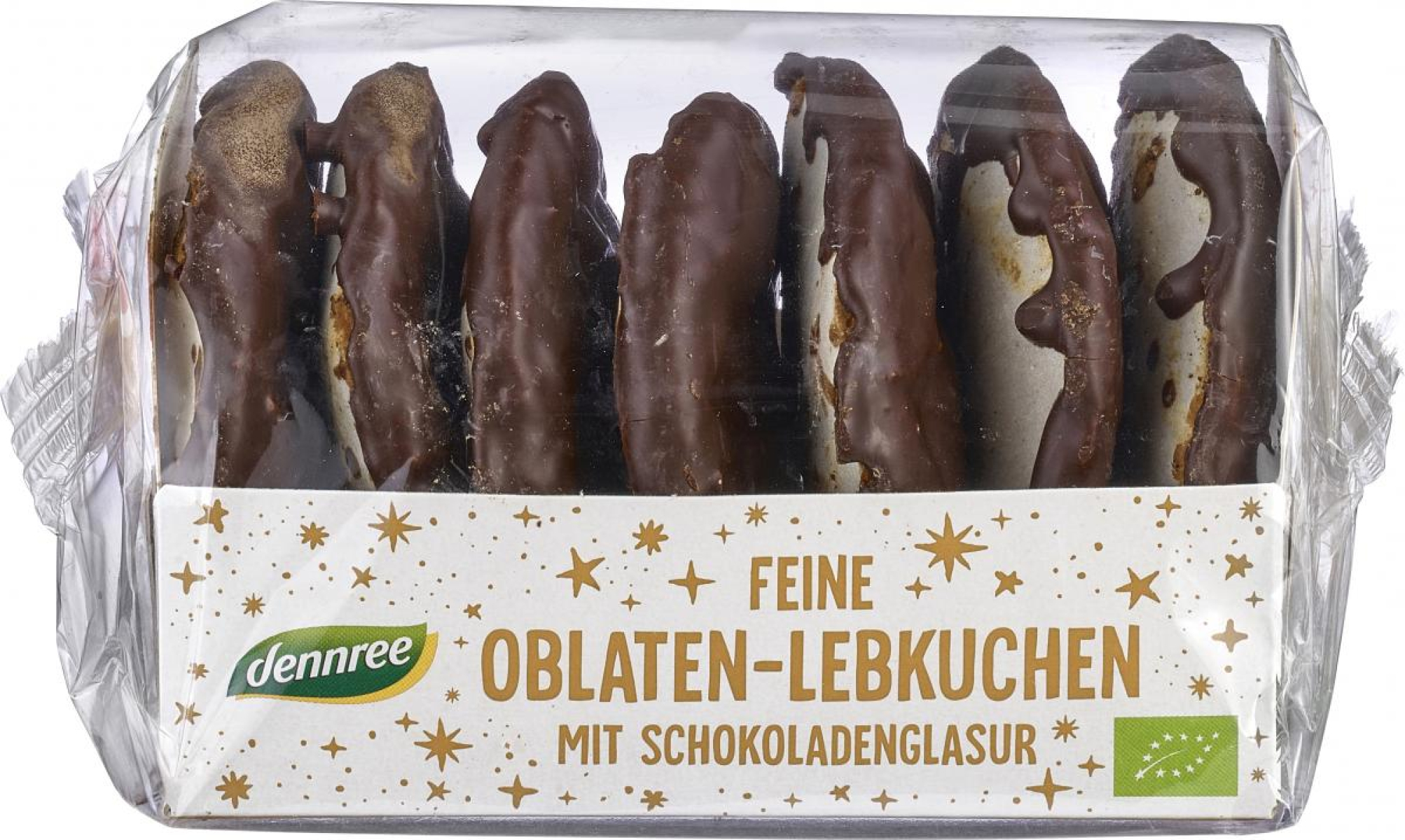dennree Feine Oblaten Lebkuchen schokoliert, 200 g