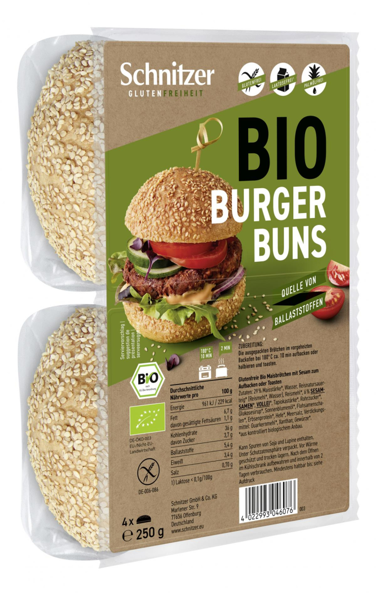 Schnitzer Hamburger Buns, 4St,  250 gr Packung (à