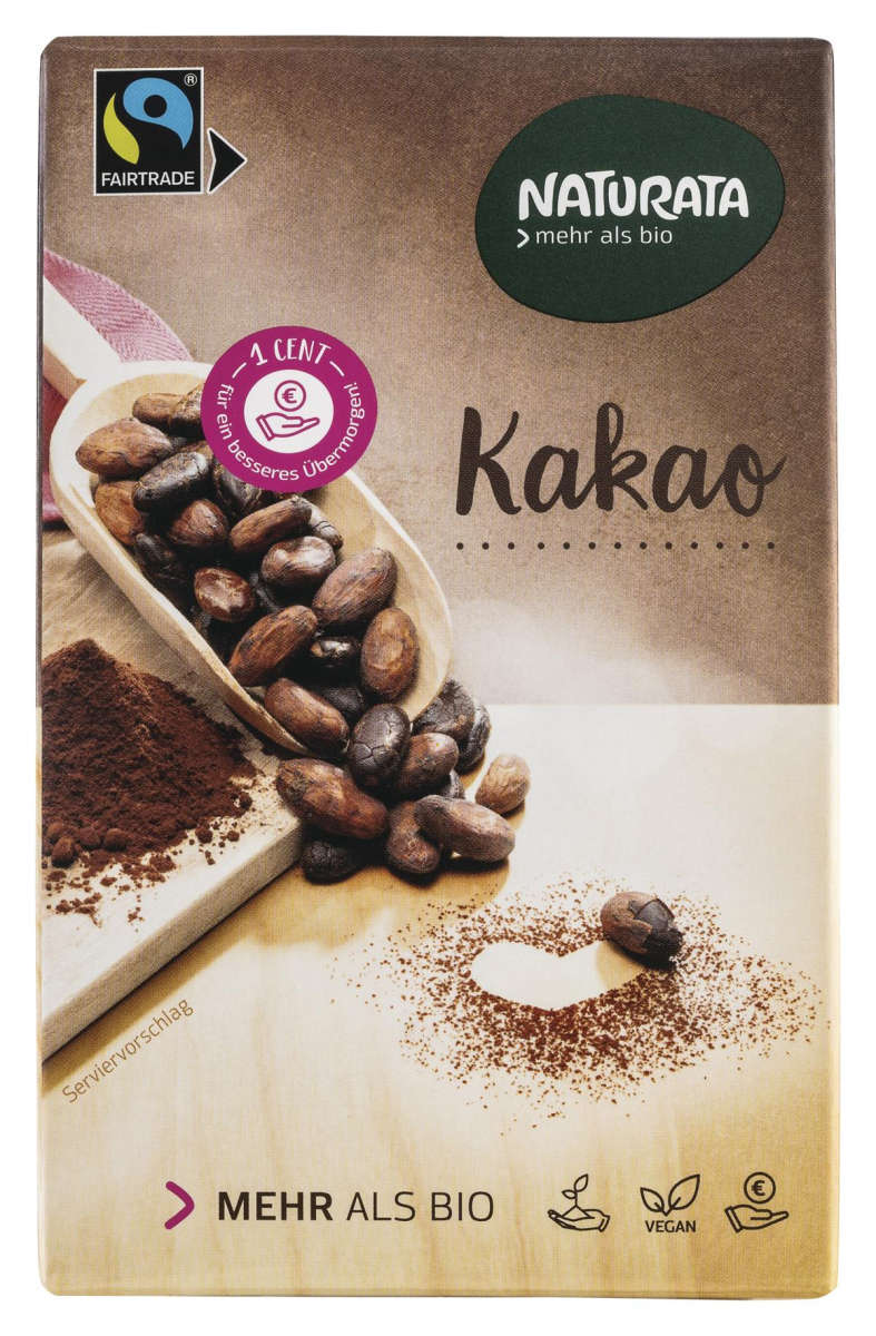 Naturata Kakaopulver, schwach entölt, 125 gr Packu