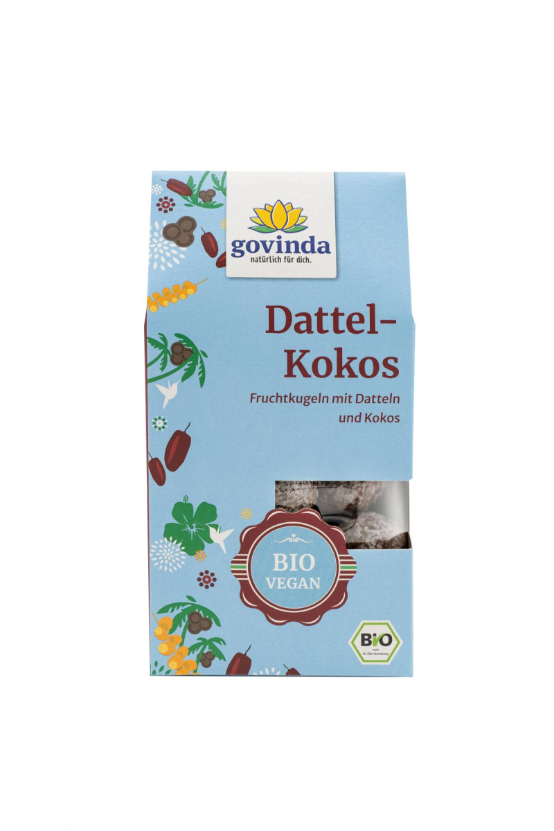 Govinda Dattel-Kokos-Kugeln, 120 gr Packung