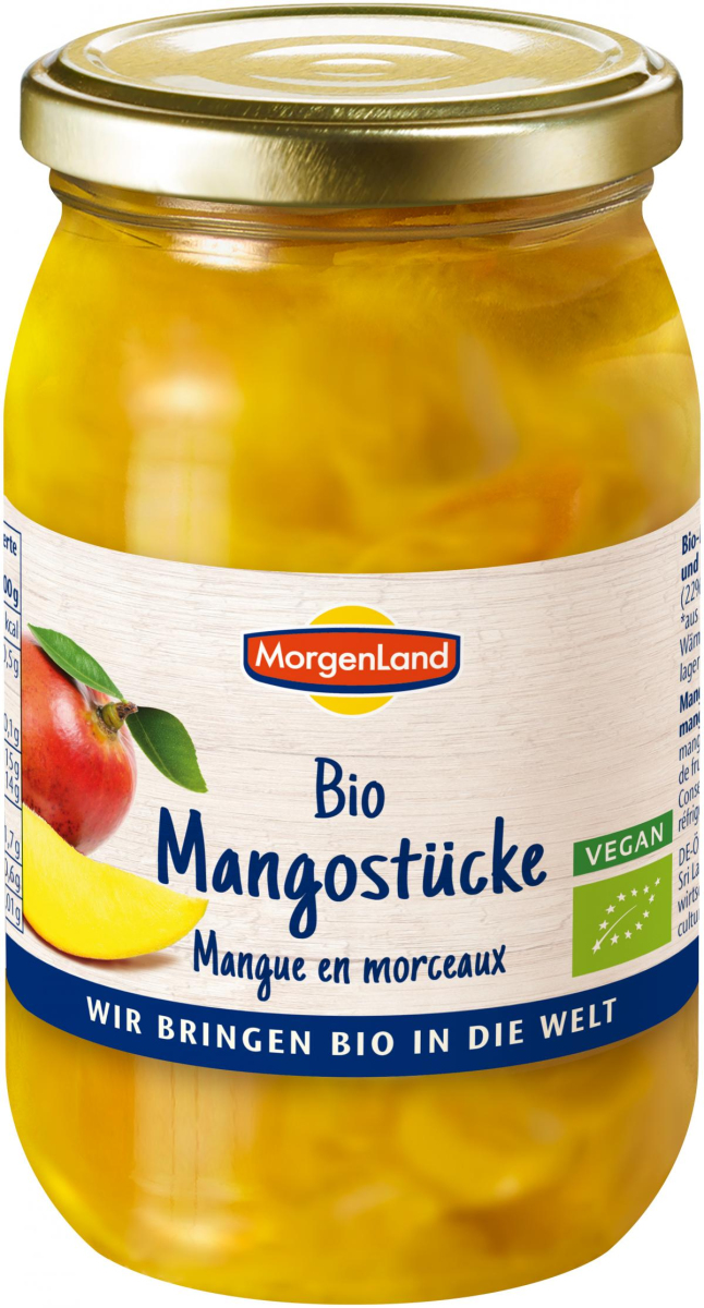 Morgenland Mango-Stücke, 370 ml Glas (220 gr)