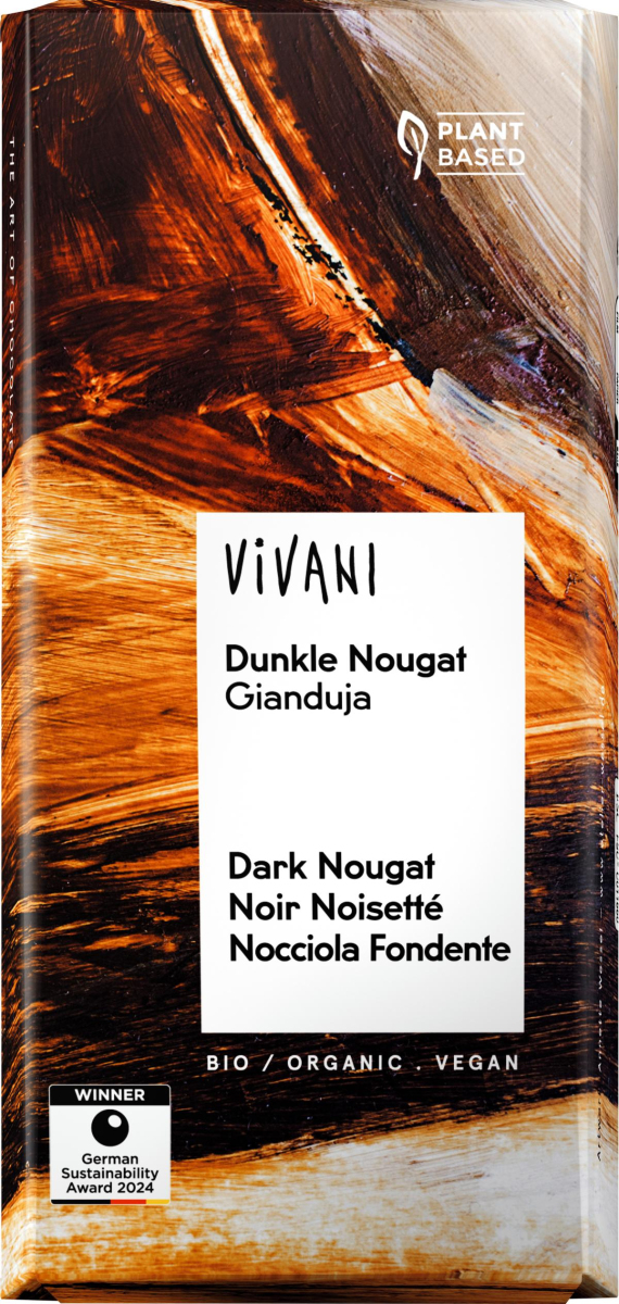 Vivani Dunkle Nougat Gianduja, 80 g Stück