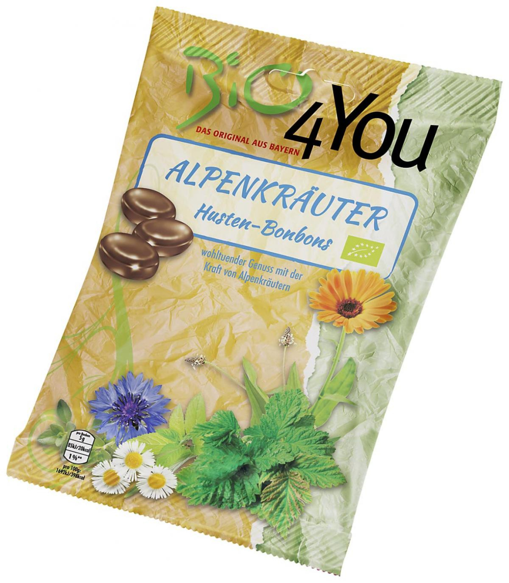 Bio4you Alpenkräuter Bonbons, 75 gr Packung