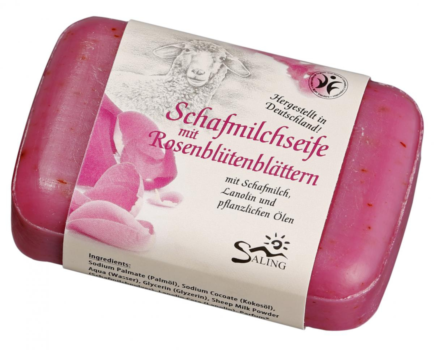 Saling Schafmilchseife Rosenblütenblätter, 100 gr
