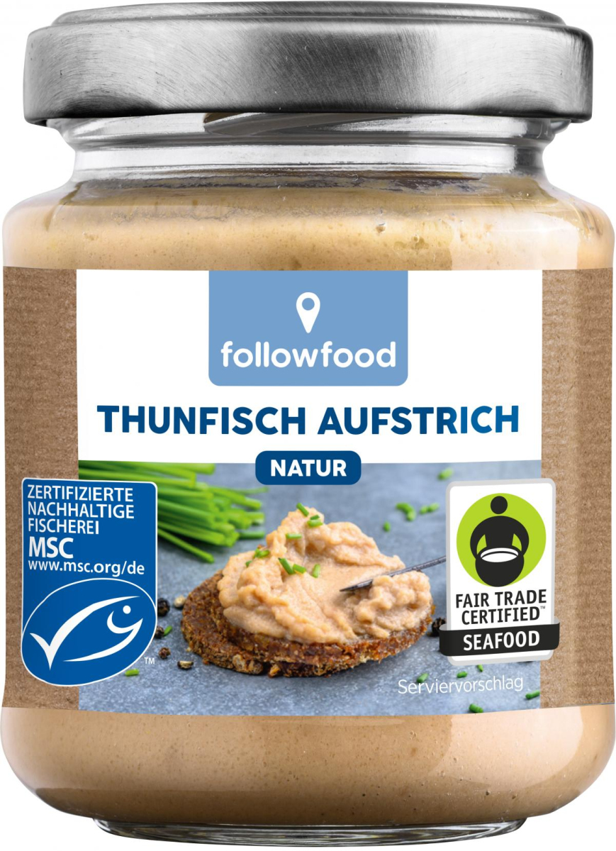 followfood Thunfisch Aufstrich Natur, 120 g Glas