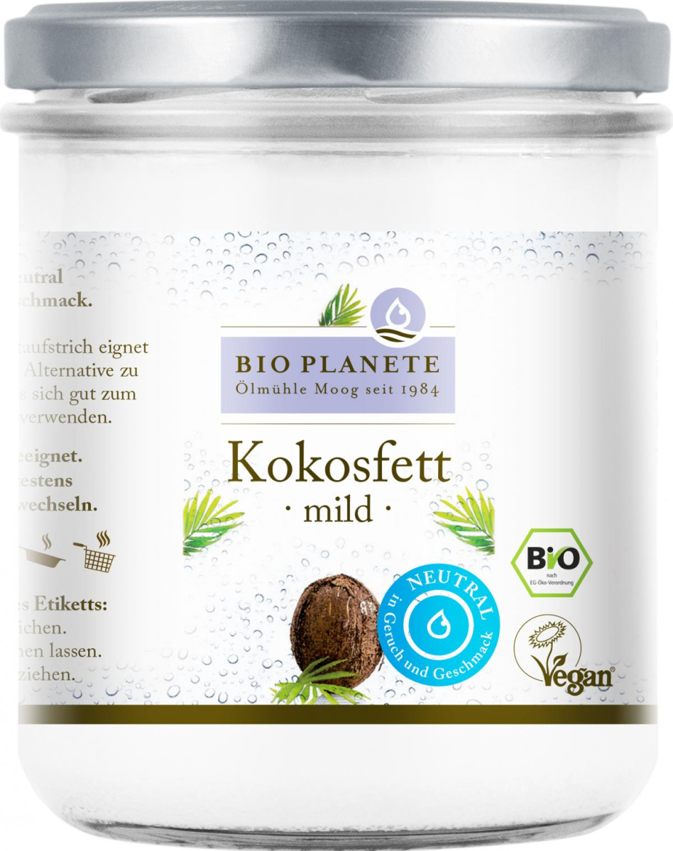 Bio Planète Kokosfett, mild gedämpft, 400 ml Glas