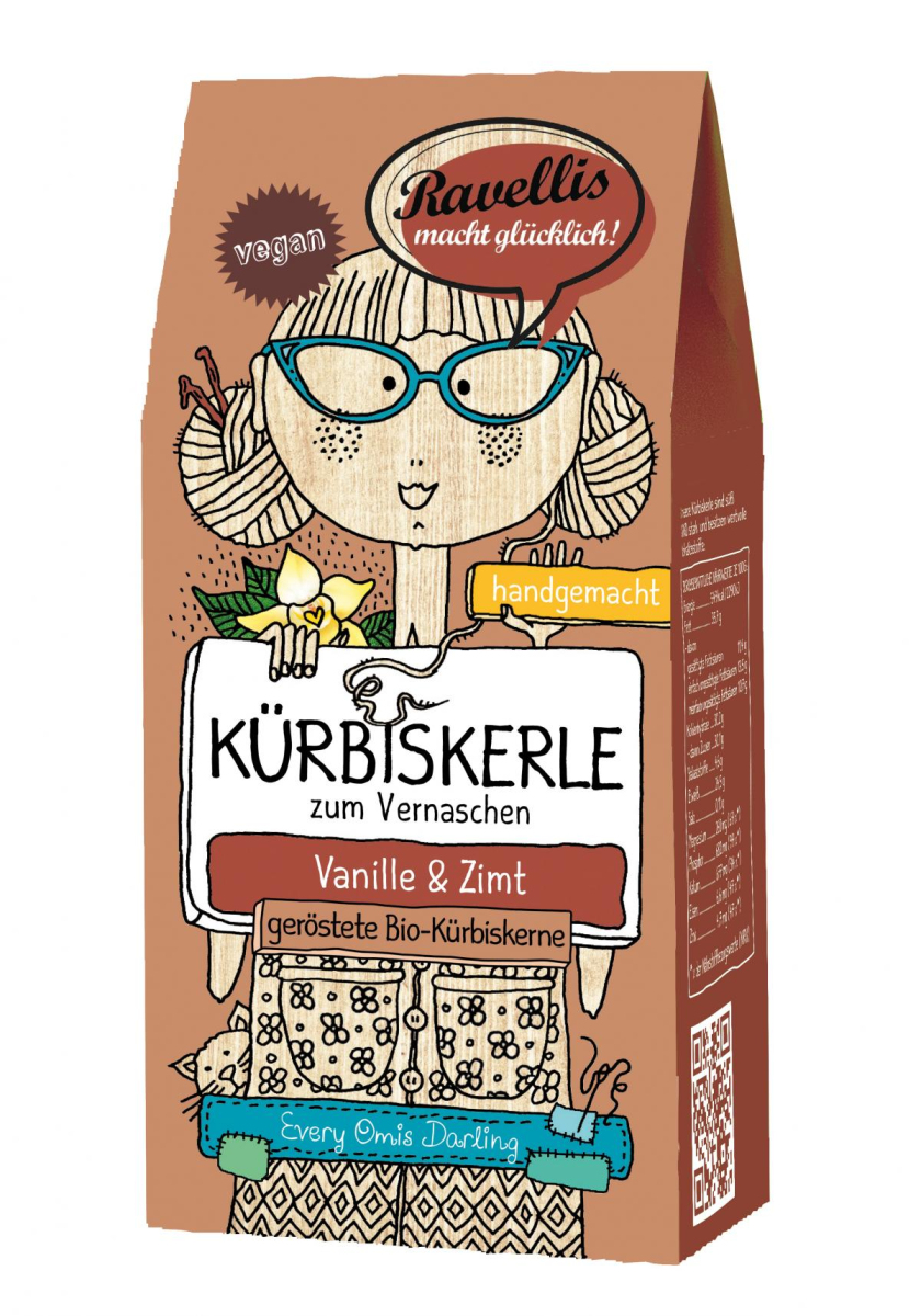 Ravellis Kürbiskerne Zimt-Vanille, 80 gr Packung