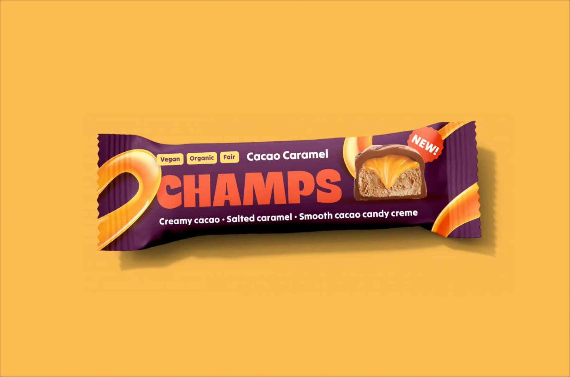 CHAMPS Schoko Karamell Riegel, 43 g Stück