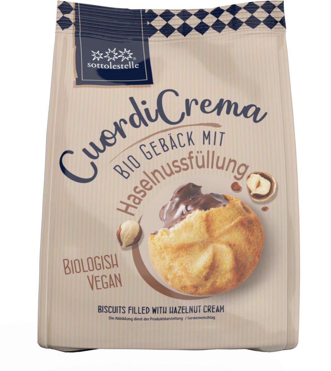 Sottolestelle Gebäck mit Haselnussfüllung vegan