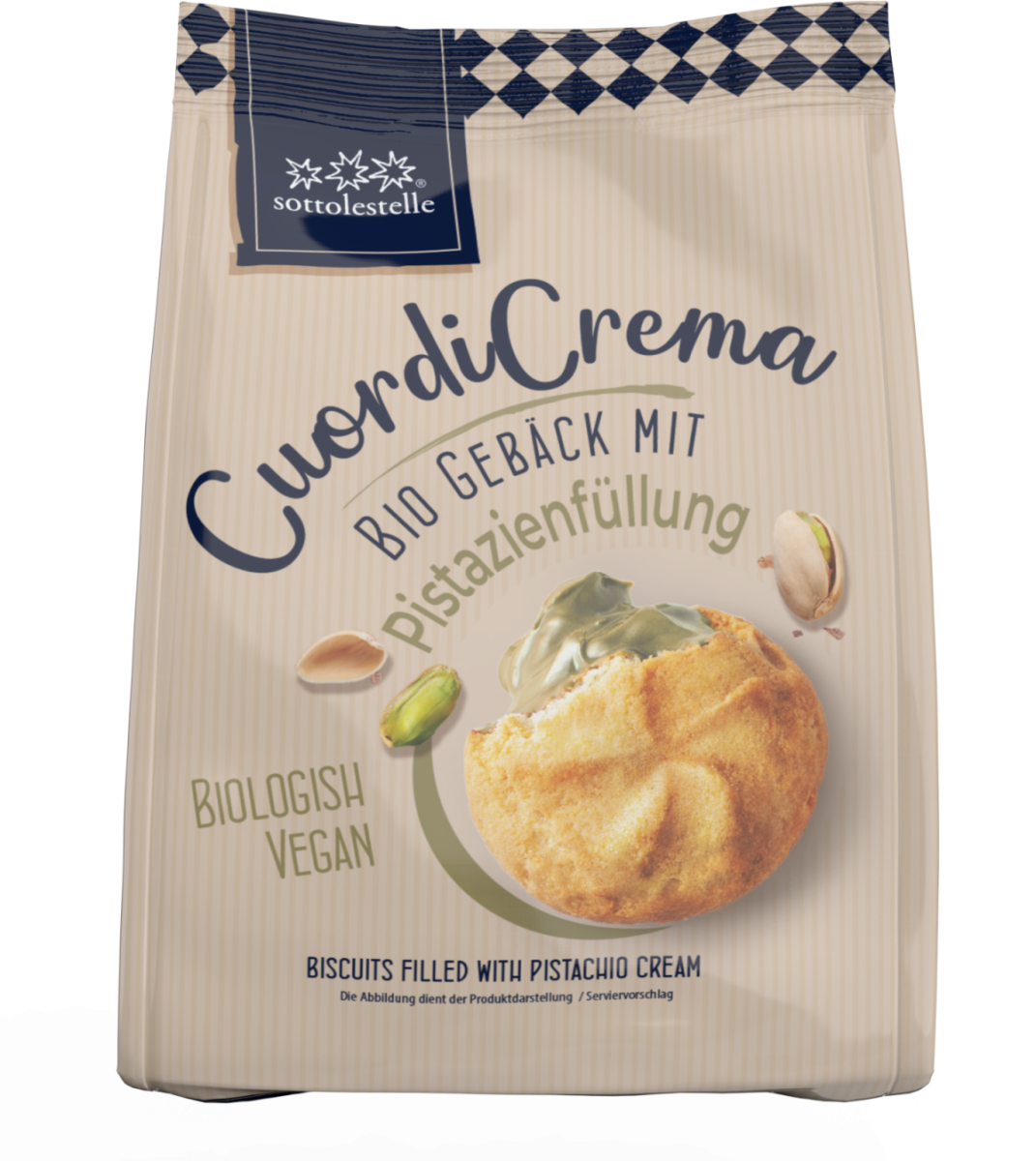 Sottolestelle Gebäck mit Pistazienfüllung vegan