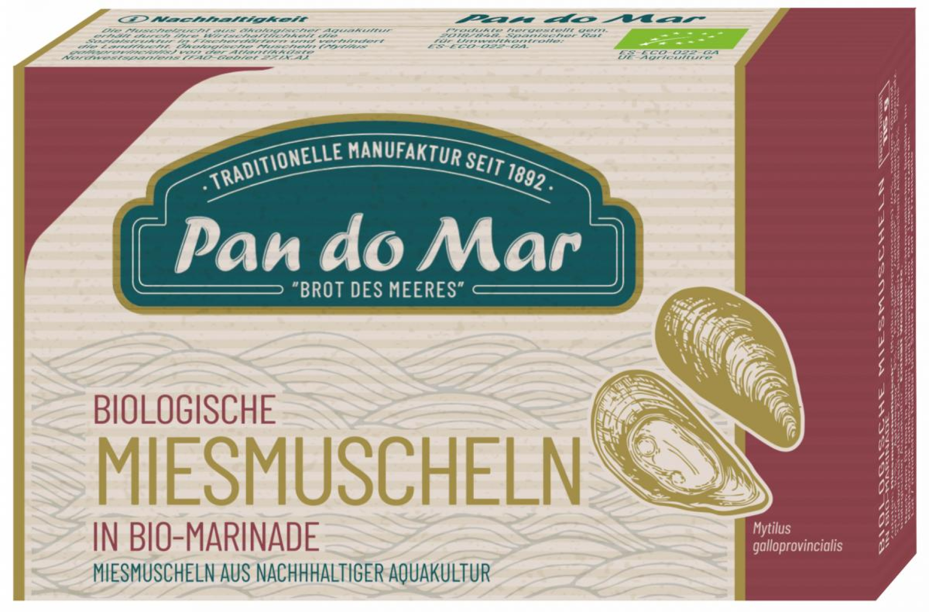 Pan do Mar Miesmuscheln in Marinade, 115 gr Dose
