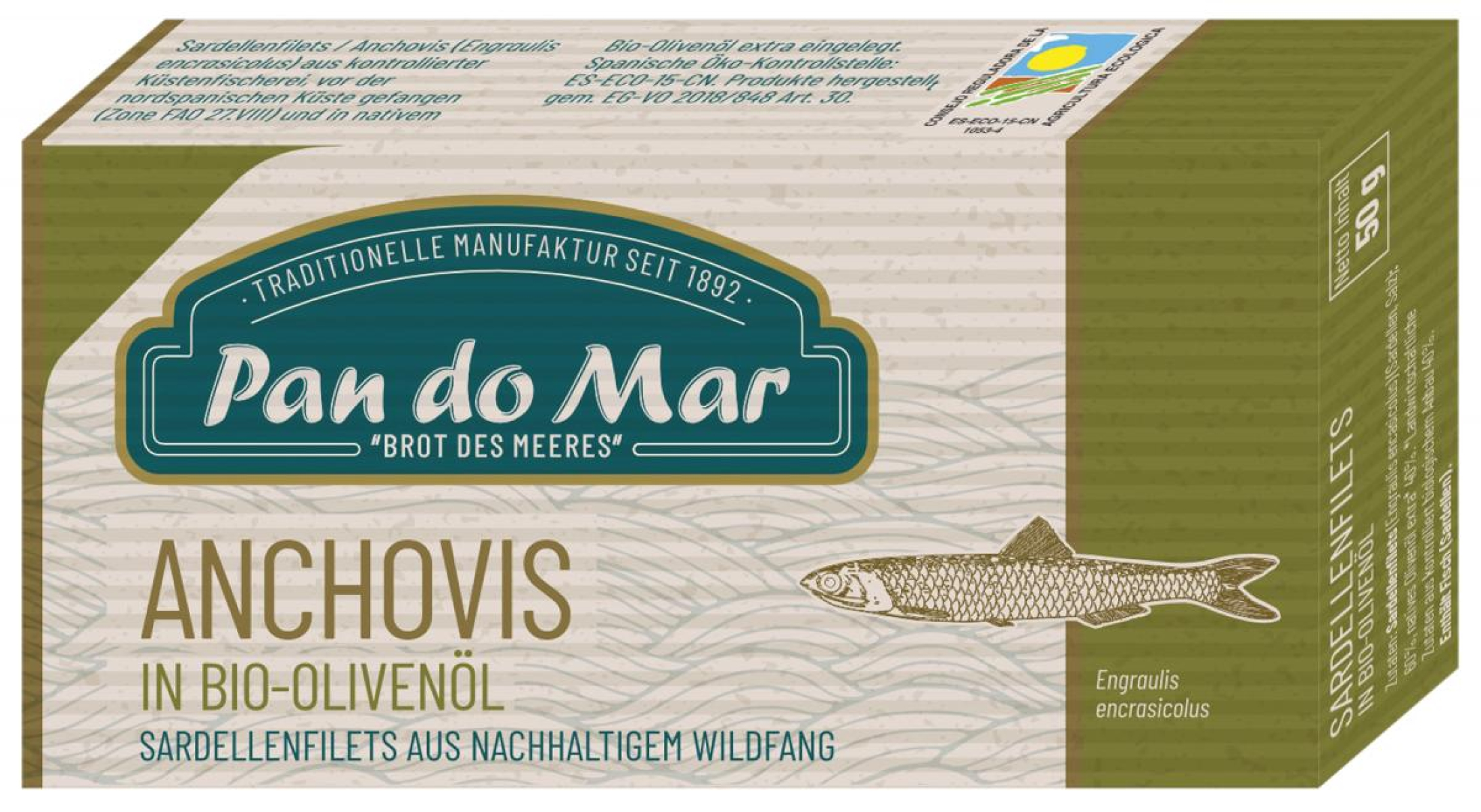 Pan do Mar Sardellenfilets,  in Bio-Olivenöl extra