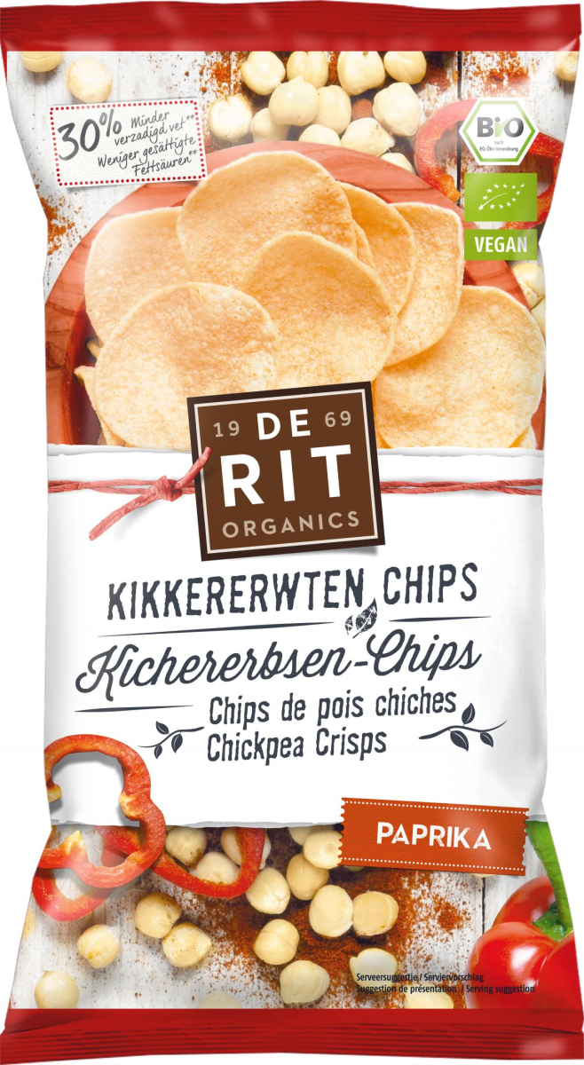 De Rit Kichererbsen Chips Paprika, 75 gr Beutel