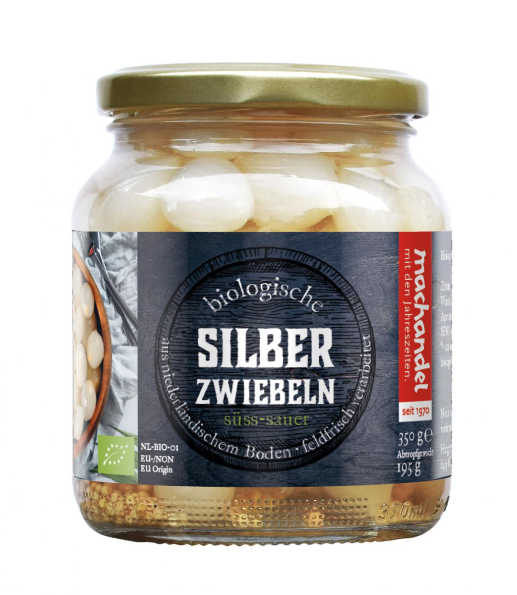 Machandel Silberzwiebeln, 350 gr Glas