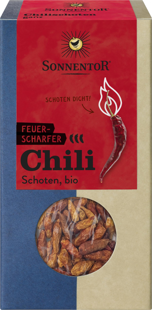 Sonnentor Chili, ganze Schoten, feuerscharf, 25 gr