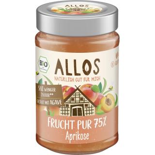 Allos Frucht Pur 75% Aprikose, 200 g Glas