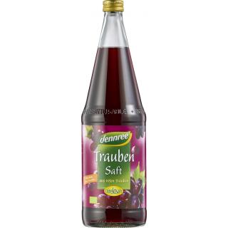 dennree Traubensaft rot, ohne Zuckerzusatz,  1 ltr