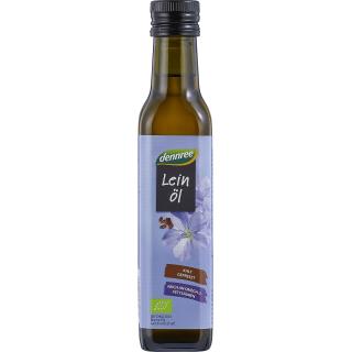 dennree Leinöl nativ, 250 ml Flasche