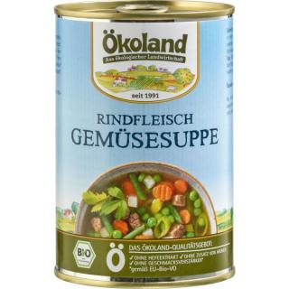 Ökoland Rindfleisch Gemüsesuppe, 400 gr Dose