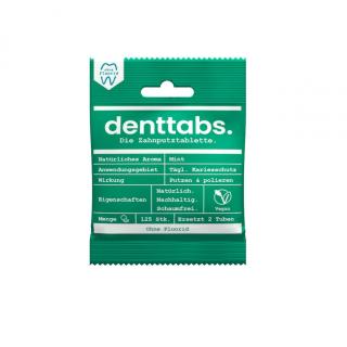Denttabs Zahnputztabletten ohne Fluorid, 125 St Tü