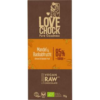 Lovechock Mandel & Baobab RAW Chocolate, 70 gr Stü