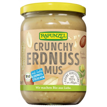 Rapunzel Erdnussmus Crunchy mit Salz, 500 gr Glas