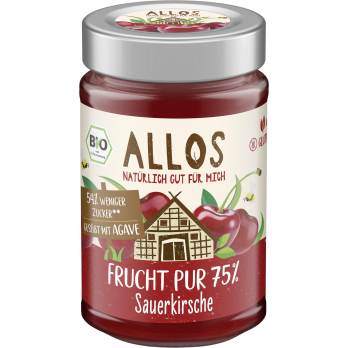Allos Frucht Pur 75% Sauerkirsche, 200 g Glas