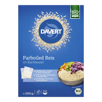 Davert Parboiled Reis im Kochbeutel, 250 gr Packun