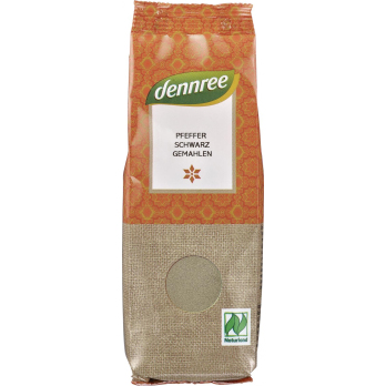 dennree Pfeffer schwarz, gemahlen, 65 gr Packung